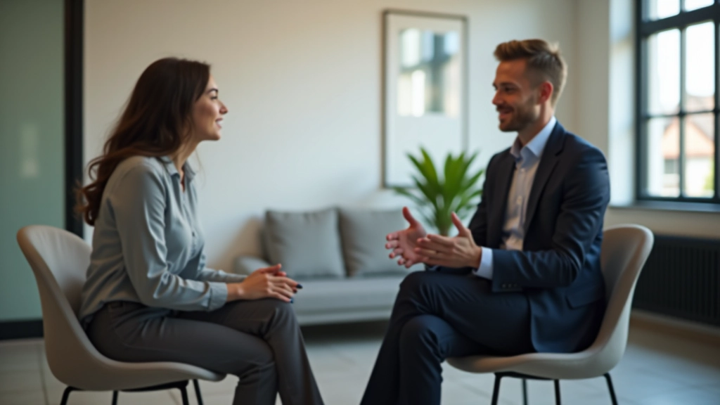 Manager in één-op-één gesprek met medewerker