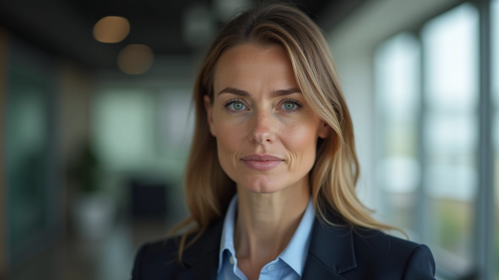 Vrouw in kantoor luistert aandachtig met volle concentratie, geen afleiding, professionele setting